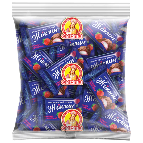 Конфеты СЛАВЯНКА "Жаклин", французский зефир со вкусом клубники в Конфеты СЛАВЯНКА "Жаклин", французский зефир со вкусом клубники в