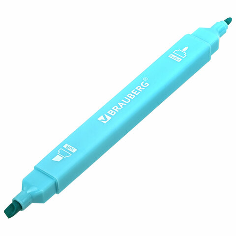 Набор текстовыделителей двусторонних 6 ПАСТЕЛЬНЫХ ЦВЕТОВ, BRAUBERG