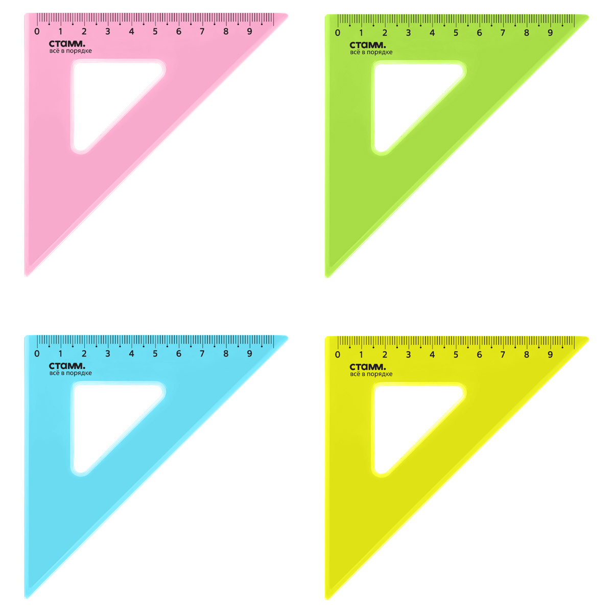 Треугольник 45°, 9см Стамм "NEON Crystal", ассорти Треугольник 45°, 9см Стамм "NEON Crystal", ассорти