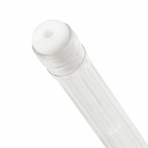 Ручка гелевая BRAUBERG "White Pastel", БЕЛАЯ, корпус прозрачный, узел