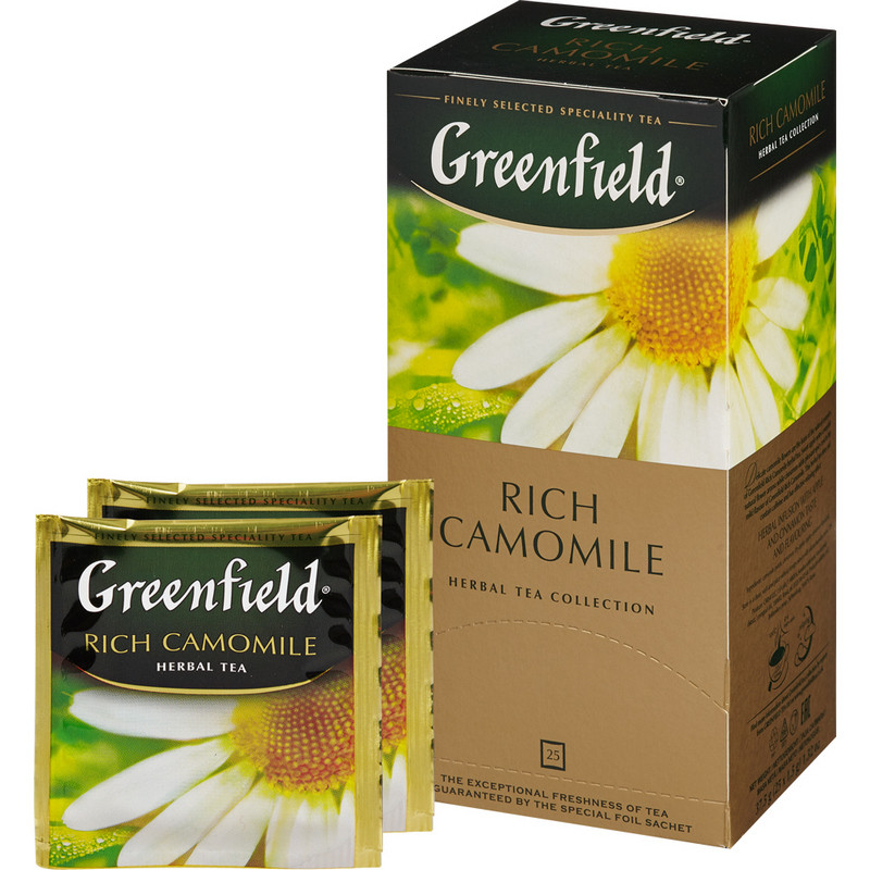 Чай Greenfield Rich Camomile травяной фольгир.25пак/уп 0432-10 Чай Greenfield Rich Camomile травяной фольгир.25пак/уп 0432-10
