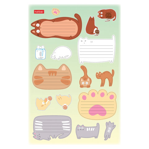 Наклейки "КОТОВАСИЯ" для маркировки школьных принадлежностей, НАБОР 4