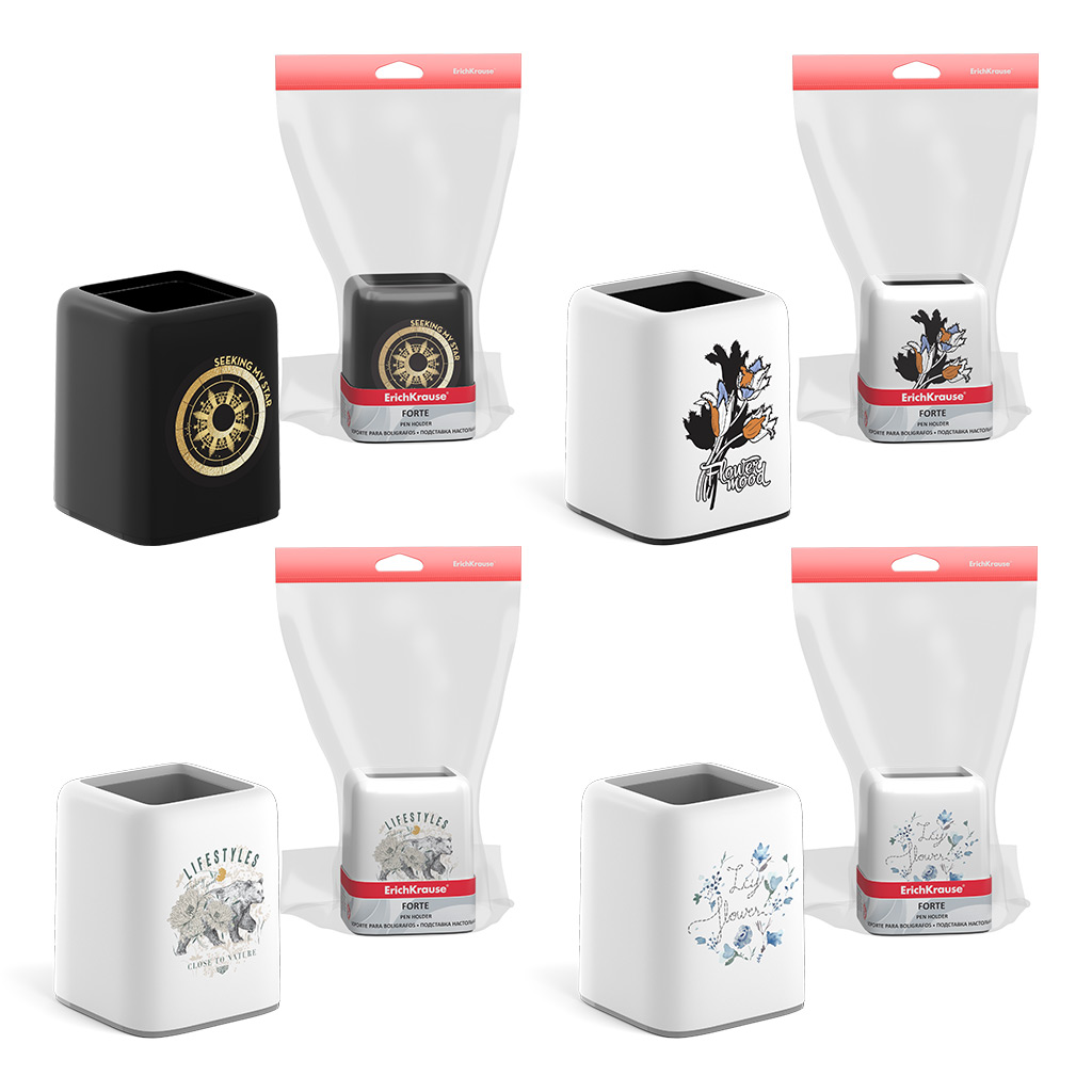 Подставка настольная пластиковая Erich Krause® Forte, ассорти из 4 дизайнов Подставка настольная пластиковая Erich Krause® Forte, ассорти из 4 дизайнов