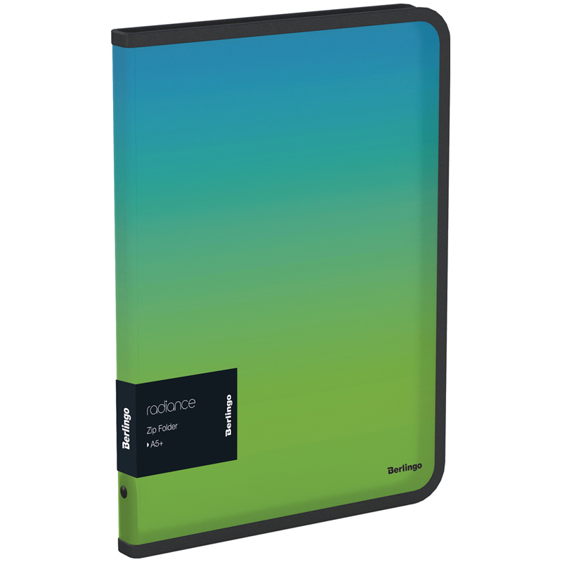 Папка на молнии Berlingo "Radiance" А5+, 600мкм, голубой/зеленый Папка на молнии Berlingo "Radiance" А5+, 600мкм, голубой/зеленый
