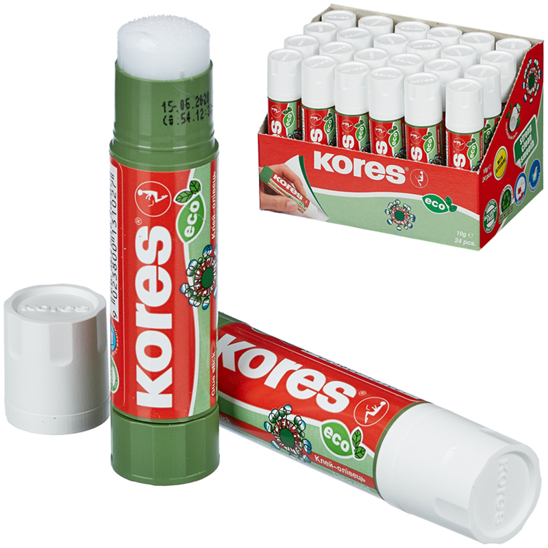 Клей-карандаш Kores "Glue-Eco", 10г, прозрачный Клей-карандаш Kores "Glue-Eco", 10г, прозрачный