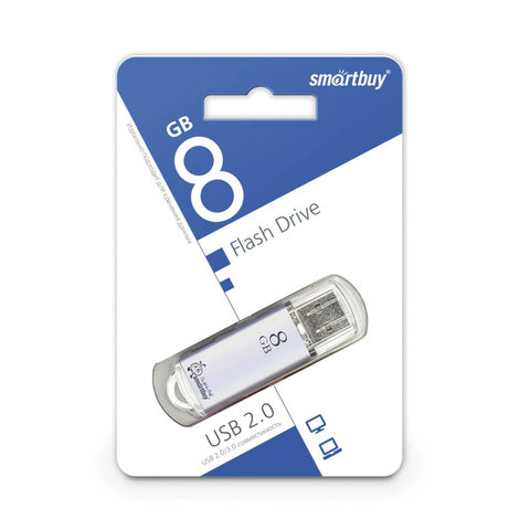 Флэш-диск 8 GB, SMARTBUY V-Cut, USB 2.0, металлический корпус, серебристый, Флэш-диск 8 GB, SMARTBUY V-Cut, USB 2.0, металлический корпус, серебристый,