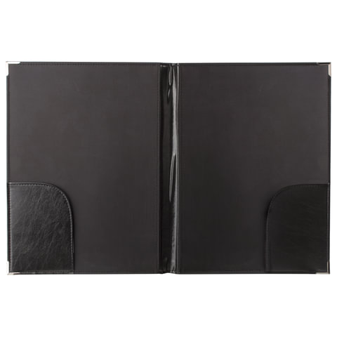 Папка адресная из кожзама без надписи, формат А4, 33х25х2 см, черная Папка адресная из кожзама без надписи, формат А4, 33х25х2 см, черная