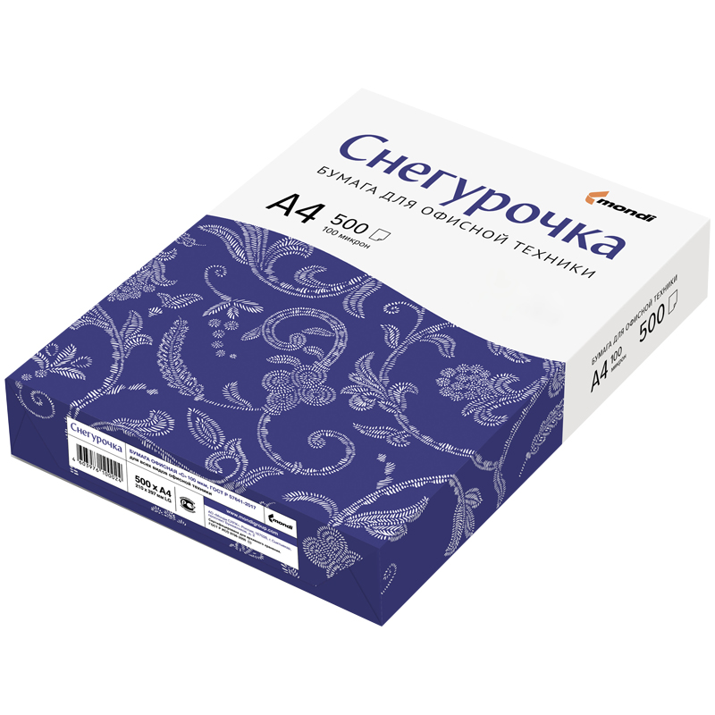 Бумага "Снегурочка" А4, 80г/м2, 500л., 146%: штр.: 4603976100024 Бумага "Снегурочка" А4, 80г/м2, 500л., 146%: штр.: 4603976100024