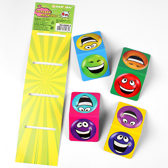 Закладки магнитные "Darvish" (4шт) с европодвесом "смайлик" Закладки магнитные "Darvish" (4шт) с европодвесом "смайлик"