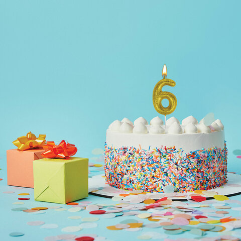 Свеча-цифра для торта "6" золотая с глиттером, 6 см, ЗОЛОТАЯ СКАЗКА, Свеча-цифра для торта "6" золотая с глиттером, 6 см, ЗОЛОТАЯ СКАЗКА,