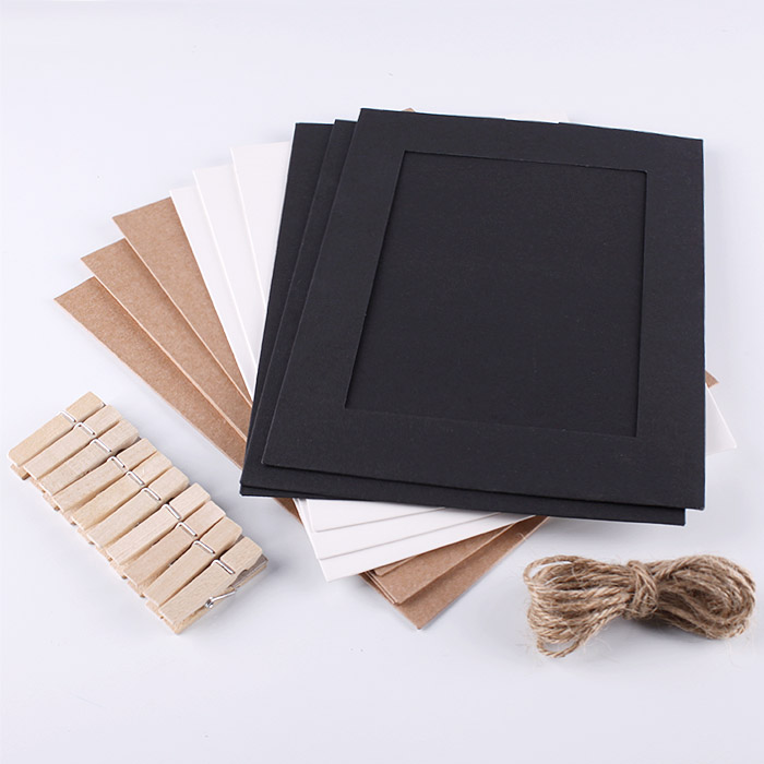 Растяжка с фоторамками 8*10,5 см (10 бум.рамок + 10 прищепок + шпагат) набор