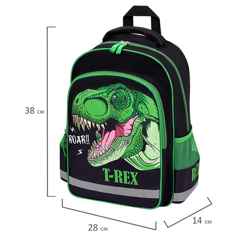 Рюкзак ПИФАГОР SCHOOL, 1 отделение, 3 кармана, "Dino roar", 38x28х14 Рюкзак ПИФАГОР SCHOOL, 1 отделение, 3 кармана, "Dino roar", 38x28х14