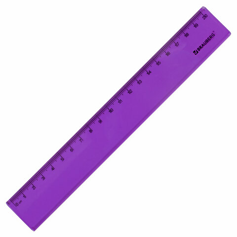 Линейка пластиковая 20 см BRAUBERG "FRUITY", тонированная, ассорти, Линейка пластиковая 20 см BRAUBERG "FRUITY", тонированная, ассорти,