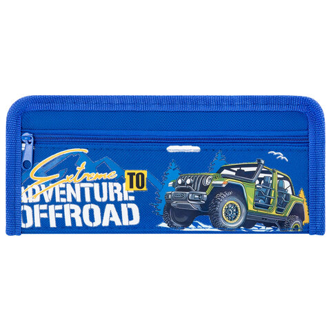 Пенал ЮНЛАНДИЯ ЮНИОР, 2 отделения, полиэстер, "Offroad", 21х8х6 см, Пенал ЮНЛАНДИЯ ЮНИОР, 2 отделения, полиэстер, "Offroad", 21х8х6 см,