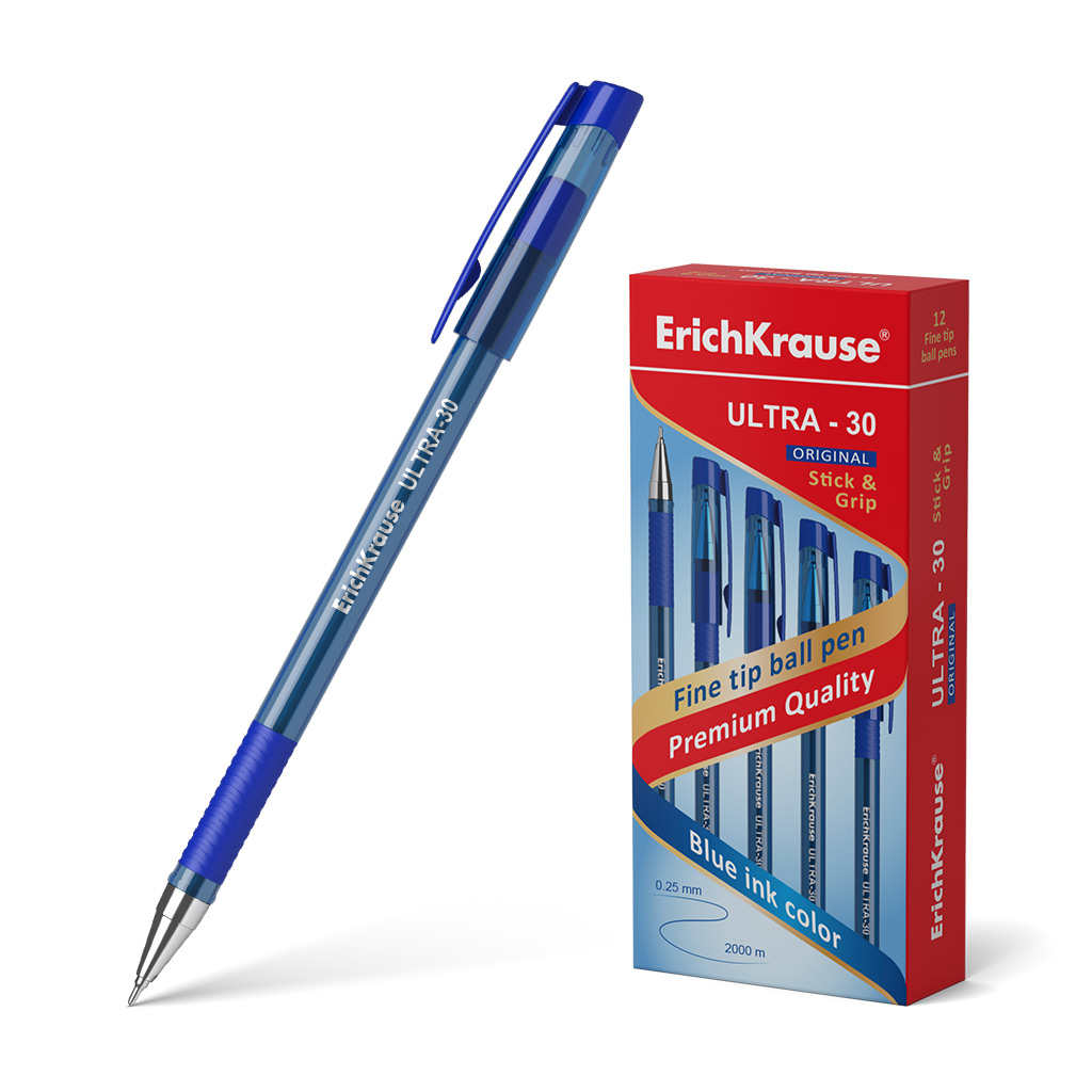 Ручка шариковая ErichKrause® ULTRA-30 Original, цвет чернил синий (в коробке по Ручка шариковая ErichKrause® ULTRA-30 Original, цвет чернил синий (в коробке по