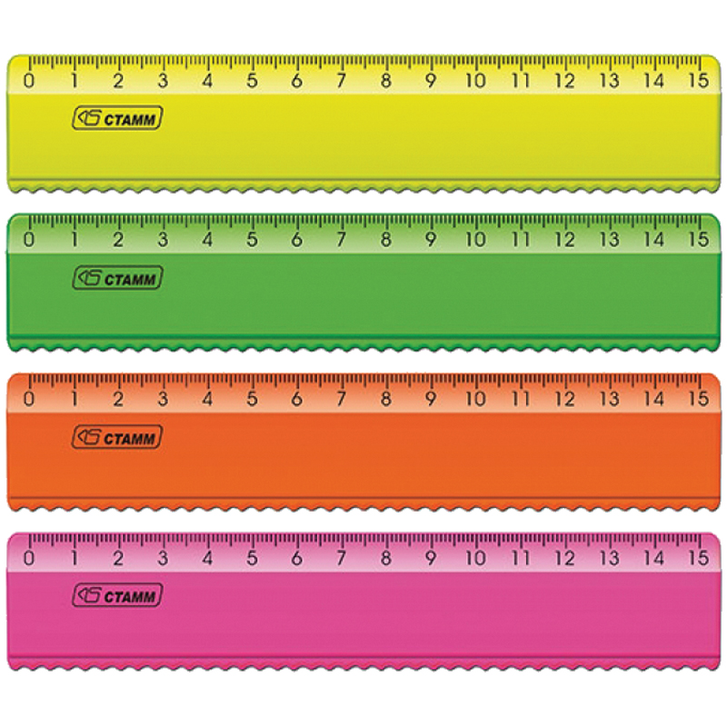 Линейка 15см Стамм "Neon" пластиковая, с волнистым краем, ассорти Линейка 15см Стамм "Neon" пластиковая, с волнистым краем, ассорти