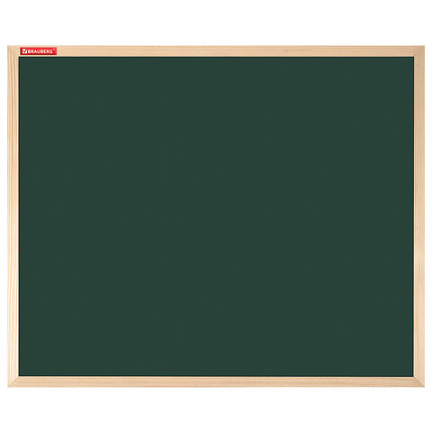 Доска для мела магнитная 60х90 см, зеленая, деревянная рамка, BRAUBERG