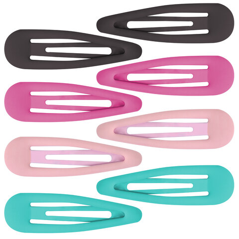 Заколки для волос НАБОР 8 шт., 5 см, клик-клак, soft touch, разные цвета, MONTE Заколки для волос НАБОР 8 шт., 5 см, клик-клак, soft touch, разные цвета, MONTE