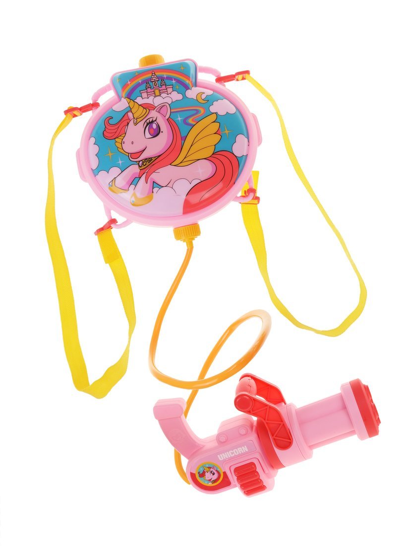 Набор бластер водяной-рюкзак "Единорог", ранец 21х23х5 см., пистолет Набор бластер водяной-рюкзак "Единорог", ранец 21х23х5 см., пистолет