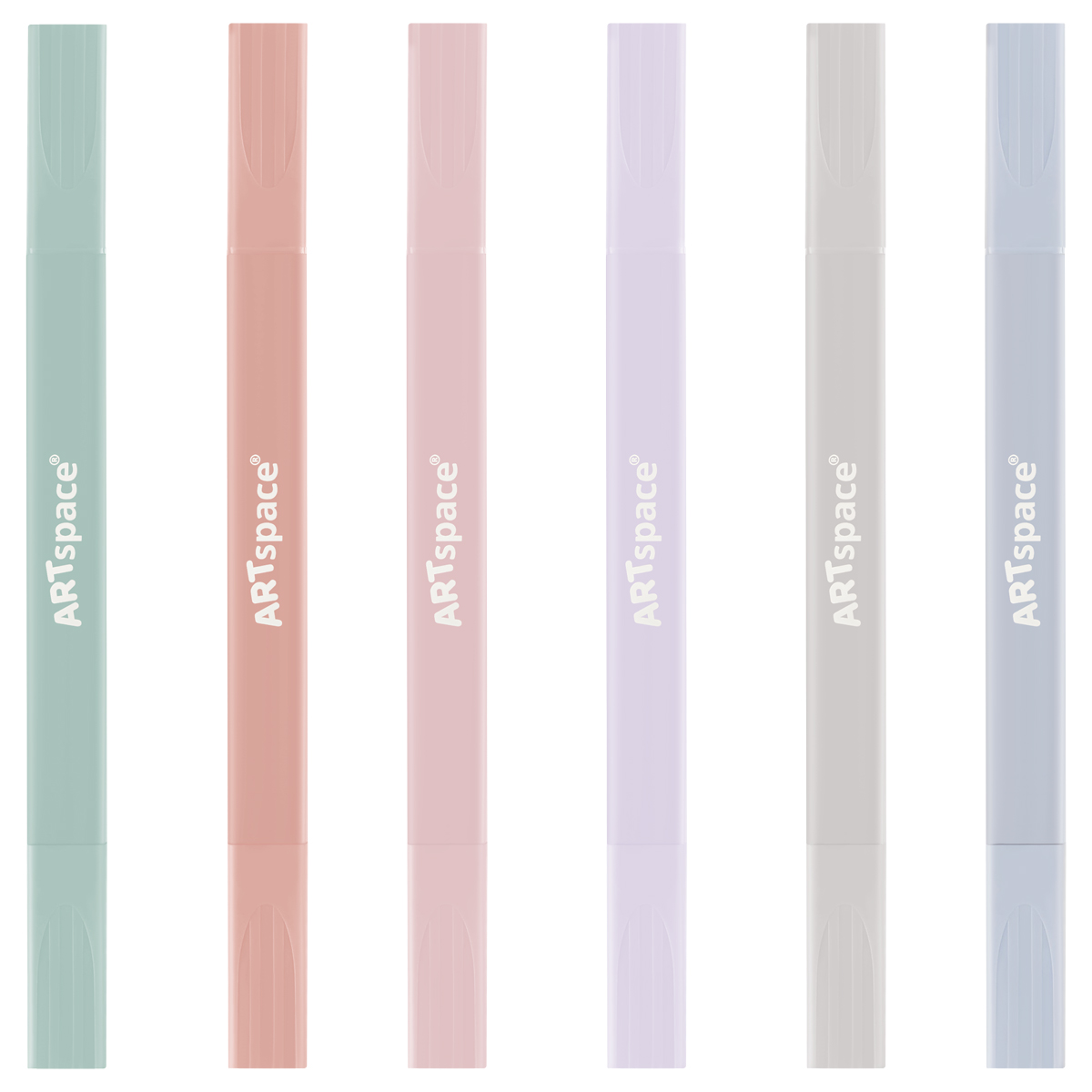 Набор текстовыделителей двусторонних ArtSpace "Thin trace", 06цв.,