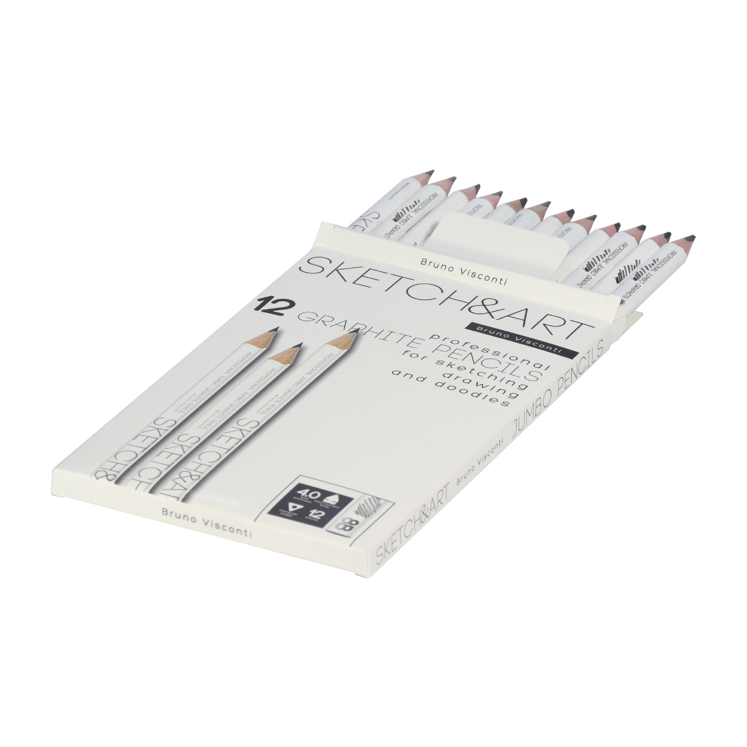 КАРАНДАШ ЧЕРНОГРАФИТОВЫЙ "Sketch&Art. Jumbo" 8В, 4 MM КАРАНДАШ ЧЕРНОГРАФИТОВЫЙ "Sketch&Art. Jumbo" 8В, 4 MM