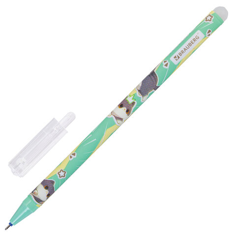 Ручка стираемая гелевая, кросс-серия "МИЛЫЕ КОТЫ", BRAUBERG, СИНЯЯ, Ручка стираемая гелевая, кросс-серия "МИЛЫЕ КОТЫ", BRAUBERG, СИНЯЯ,