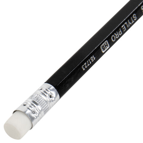 Карандаш чернографитный BRAUBERG "Style-X", 1 шт., HB, с ластиком, Карандаш чернографитный BRAUBERG "Style-X", 1 шт., HB, с ластиком,