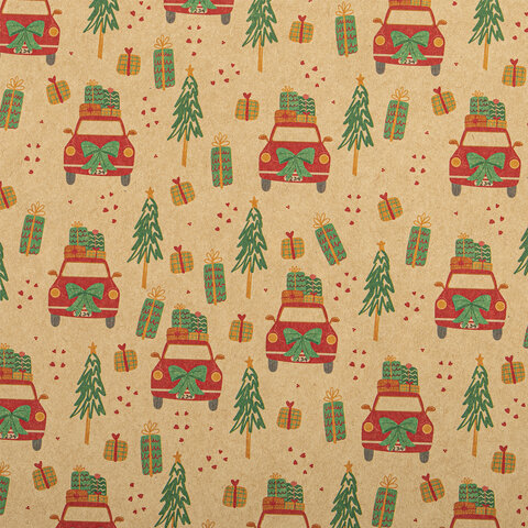 Бумага упаковочная новогодняя "Christmas Kraft", 70х100 см, 10 Бумага упаковочная новогодняя "Christmas Kraft", 70х100 см, 10