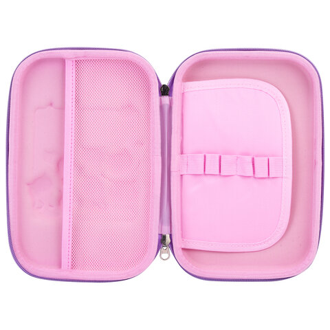 Пенал ЮНЛАНДИЯ большой, 1 отделение, 1 откидная планка, карман, полиэстер/EVA,