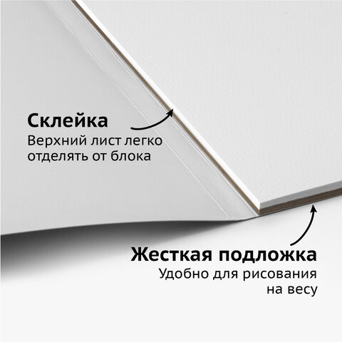 Альбом для акварели А4 (195х270 мм), ЗЕРНО, белая бумага, 20 л., 180 г/м2, Альбом для акварели А4 (195х270 мм), ЗЕРНО, белая бумага, 20 л., 180 г/м2,