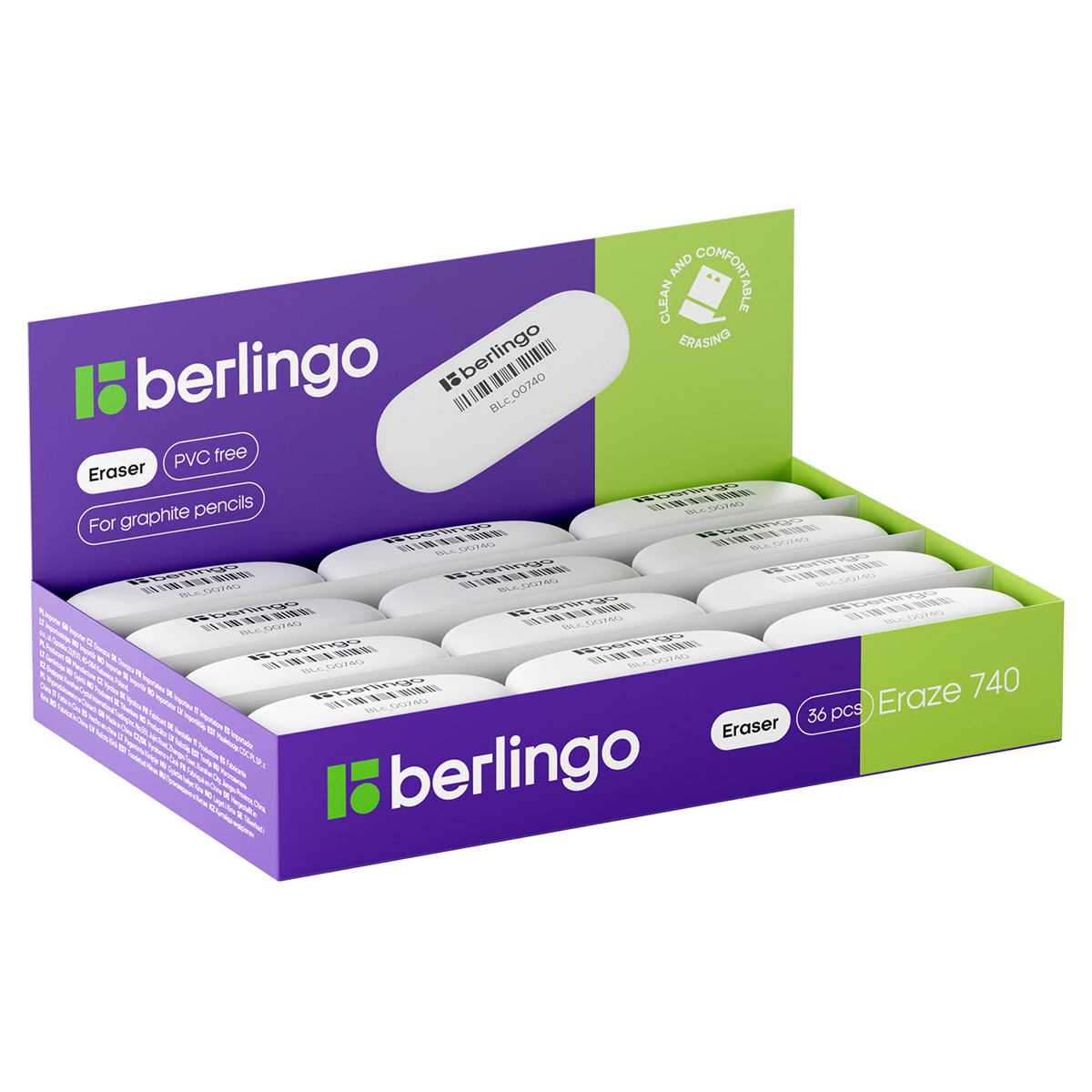 Ластик Berlingo "Eraze 740", овальный, термопластичная резина, Ластик Berlingo "Eraze 740", овальный, термопластичная резина,