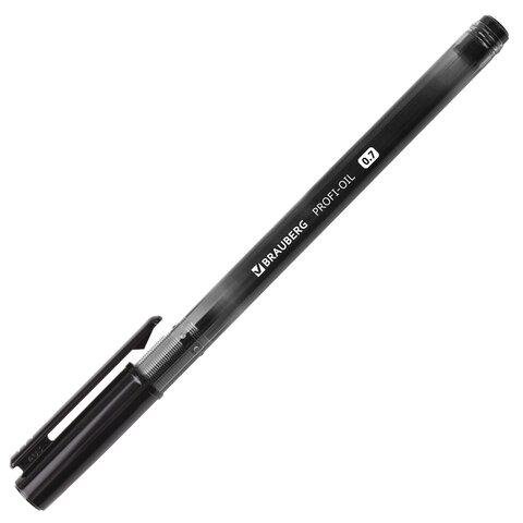 Ручка шариковая масляная BRAUBERG "Profi-Oil", ЧЕРНАЯ, корпус с Ручка шариковая масляная BRAUBERG "Profi-Oil", ЧЕРНАЯ, корпус с