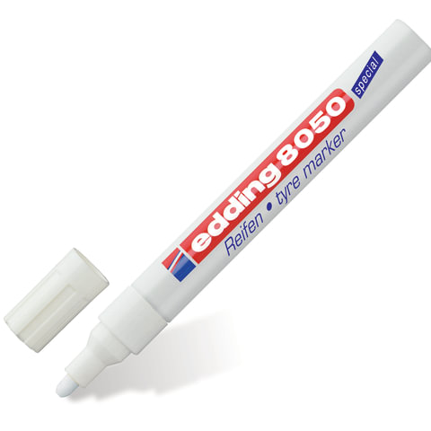 Маркер для шин и резины EDDING "8050", 2-4 мм, БЕЛЫЙ, круглый Маркер для шин и резины EDDING "8050", 2-4 мм, БЕЛЫЙ, круглый