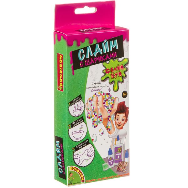 Науки с Буки Bondibon, опыты СЛАЙМ БУМ, Слайм с шариками, арт.CH8165/ DC8079 Науки с Буки Bondibon, опыты СЛАЙМ БУМ, Слайм с шариками, арт.CH8165/ DC8079