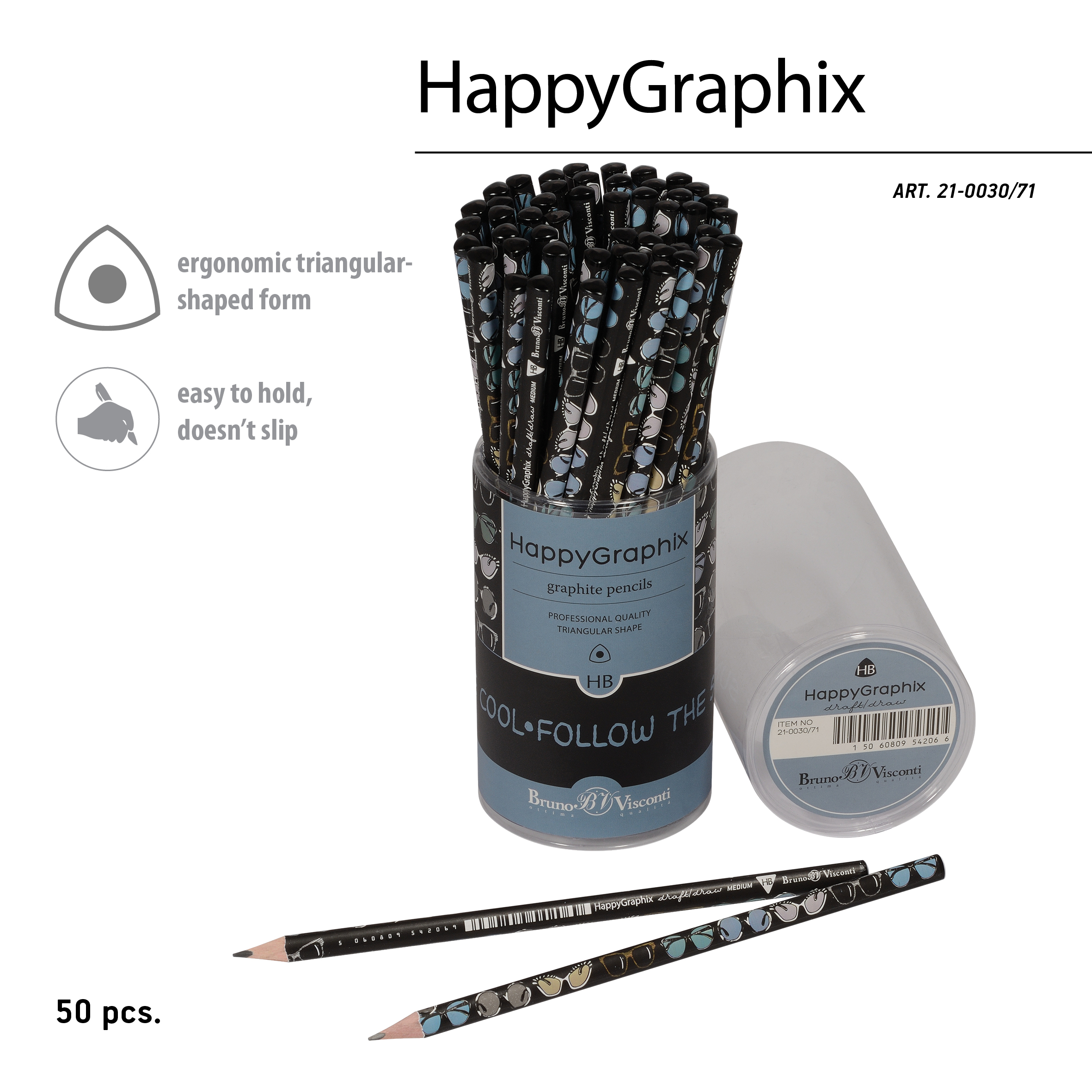 КАРАНДАШ ЧЕРНОГРАФИТОВЫЙ "HappyGraphix. Дамские штучки. Очки" НВ