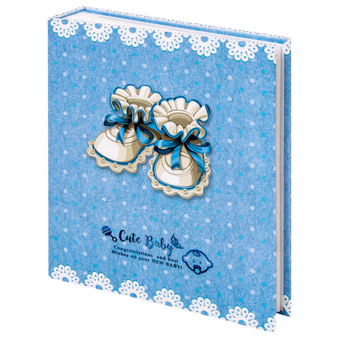 Фотоальбом BRAUBERG "Baby's shoes" на 200 фото 10х15 см, твердая