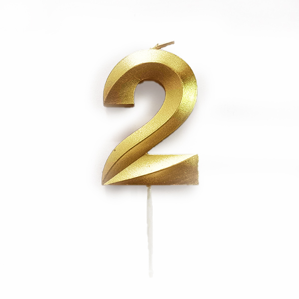 Свеча 5см Цифра Gold 2 Свеча 5см Цифра Gold 2