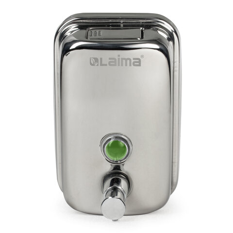 Дозатор для жидкого мыла LAIMA BASIC, 0,5 л., нержавеющая сталь, зеркальный,