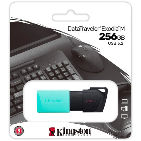 Флеш-диск 256GB KINGSTON DataTraveler Exodia M, разъем USB 3.2, черный/зеленый, Флеш-диск 256GB KINGSTON DataTraveler Exodia M, разъем USB 3.2, черный/зеленый,