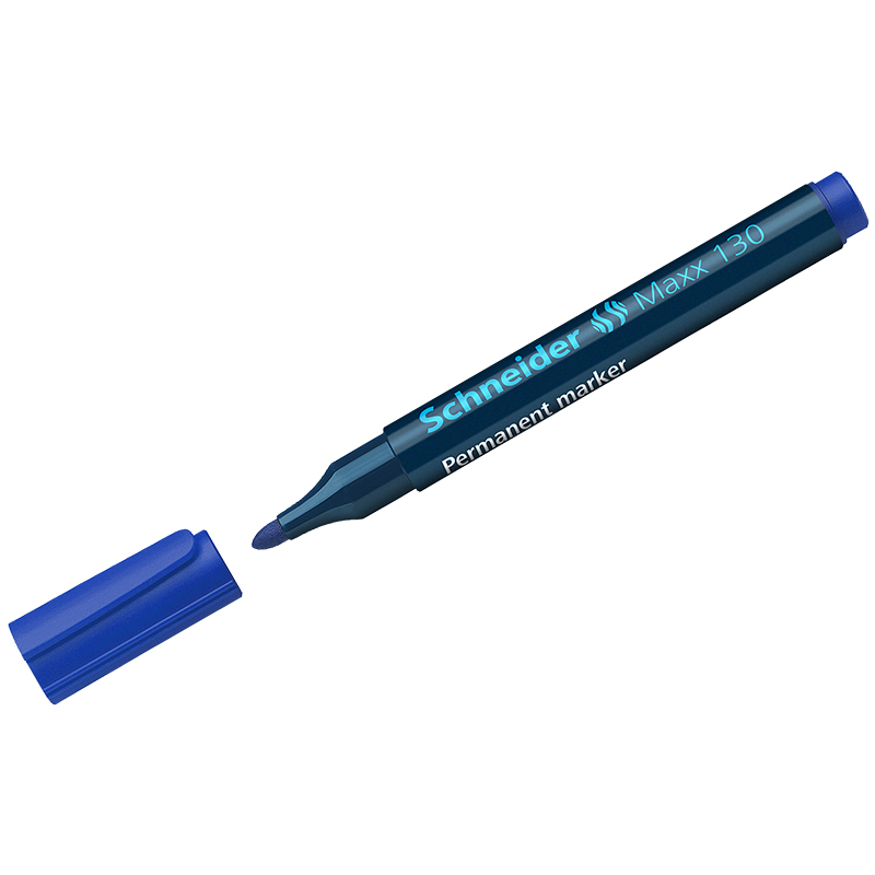 Маркер перманентный Schneider "Maxx 130" синий, пулевидный, 3мм Маркер перманентный Schneider "Maxx 130" синий, пулевидный, 3мм