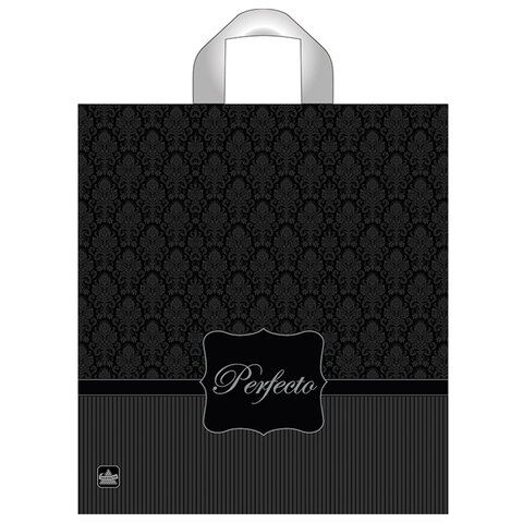 Пакет с петлевой ручкой ПВД, 40х37 см, "Перфекто Сильвер", 95 мкм, Пакет с петлевой ручкой ПВД, 40х37 см, "Перфекто Сильвер", 95 мкм,