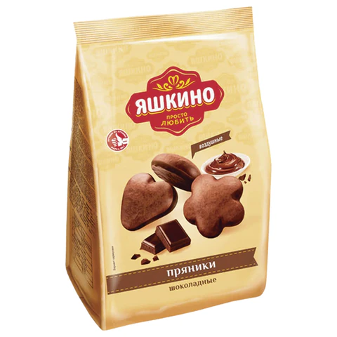 Пряники ЯШКИНО "Шоколадные" мягкие в двойной глазури, 350 г, ЯП901 Пряники ЯШКИНО "Шоколадные" мягкие в двойной глазури, 350 г, ЯП901