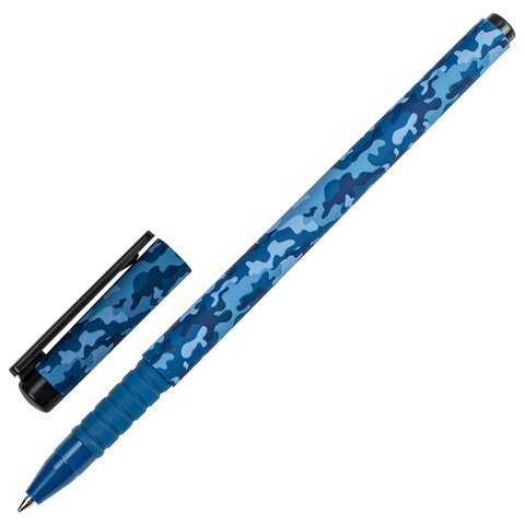 Ручка шариковая BRAUBERG SOFT TOUCH GRIP "MILITARY", СИНЯЯ, мягкое Ручка шариковая BRAUBERG SOFT TOUCH GRIP "MILITARY", СИНЯЯ, мягкое