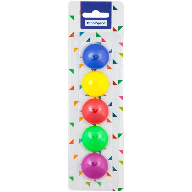 Магнит для досок OfficeSpace 30мм, 5шт., блистер, европодвес 256236 Магнит для досок OfficeSpace 30мм, 5шт., блистер, европодвес 256236