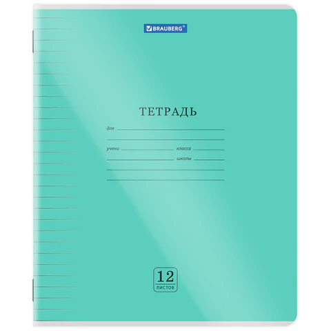Тетрадь пластиковая обложка (прозрачная) 12 листов, линия, BRAUBERG "Smart Тетрадь пластиковая обложка (прозрачная) 12 листов, линия, BRAUBERG "Smart