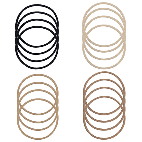 Резинка для волос НАБОР 16 шт., 0,15х14 см, чёрный, коричневый, бежевый, MONTE Резинка для волос НАБОР 16 шт., 0,15х14 см, чёрный, коричневый, бежевый, MONTE