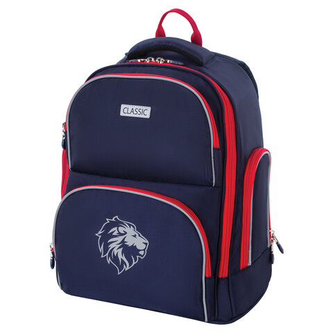 Рюкзак BRAUBERG CLASSIC, легкий каркас, премиум материал, "Lion", Рюкзак BRAUBERG CLASSIC, легкий каркас, премиум материал, "Lion",