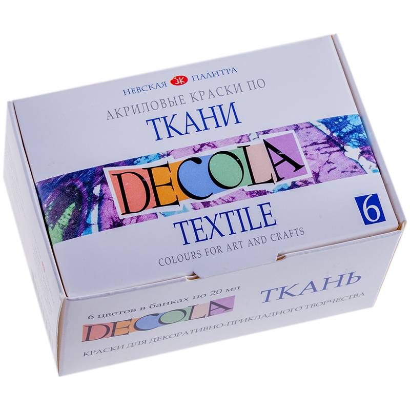Краски по ткани DECOLA 20 мл 6 цв.: 4141025 штр.: 4607010582623 Краски по ткани DECOLA 20 мл 6 цв.: 4141025 штр.: 4607010582623