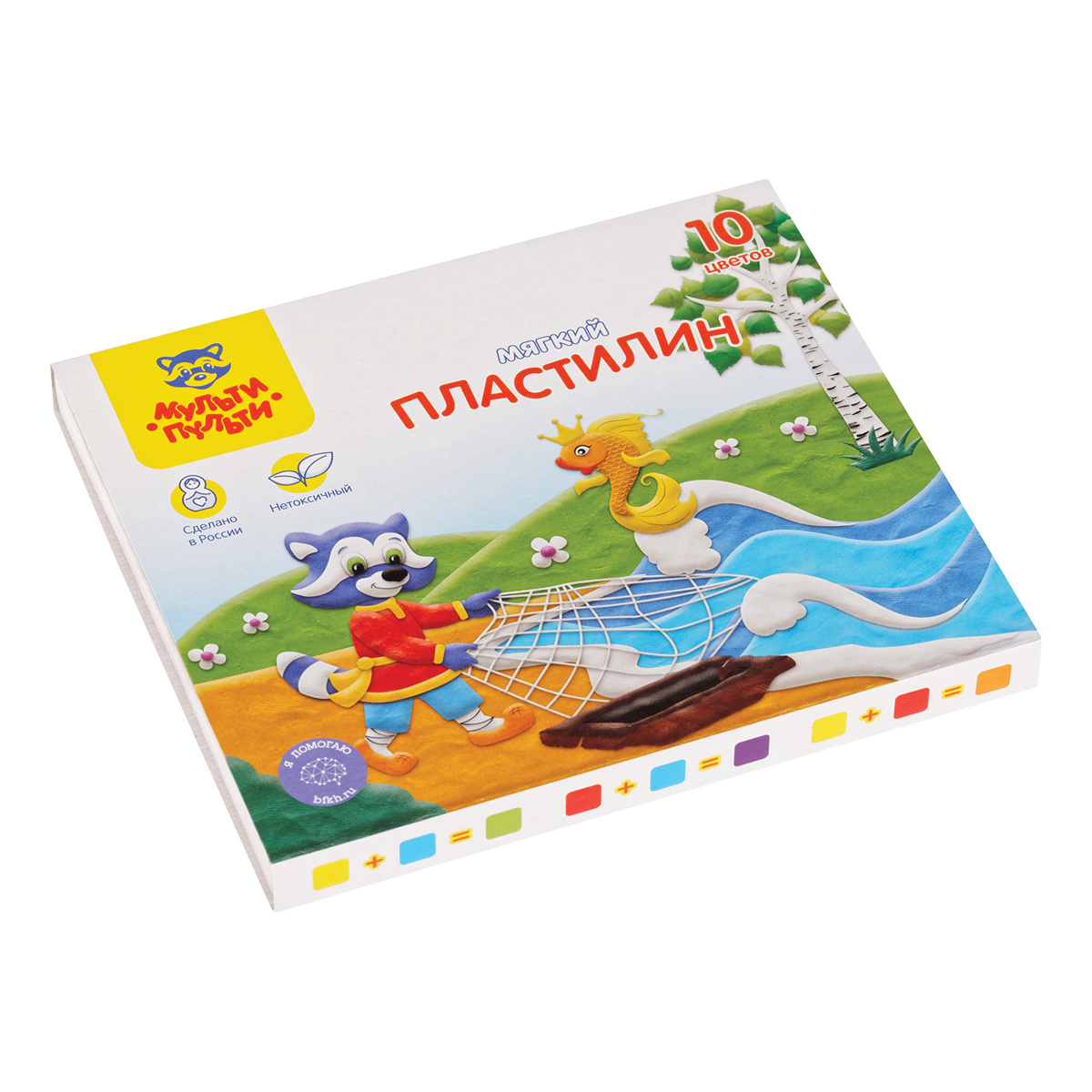 Пластилин Мульти-Пульти "Енот в сказке", 10 цветов, 120г, со стеком, Пластилин Мульти-Пульти "Енот в сказке", 10 цветов, 120г, со стеком,