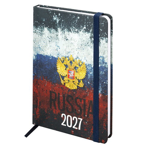 Ежедневник датированный 2027 с резинкой, 145х203 мм, А5, BRAUBERG, твердый, Ежедневник датированный 2027 с резинкой, 145х203 мм, А5, BRAUBERG, твердый,